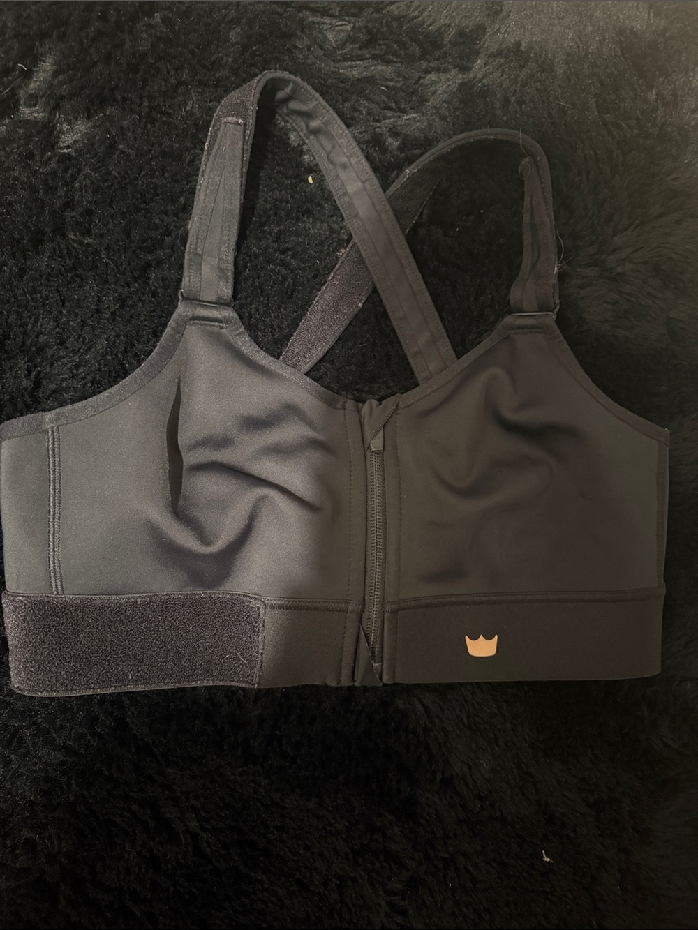 SHEFIT Front-Zip Crossback Sports Bra - Black - Picture 3 of 13